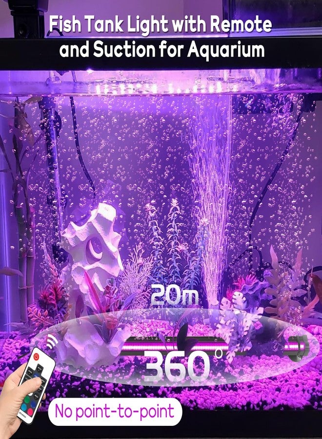 Szminiled Submersible Bubble Aquarium Light：Multicolor RGB Fish Tank Light with Remote & Adjustable Brightness for Pet Plants Grow - Waterproof Submersible Led Lights for 5-10In Saltwater Tanks - Image 3